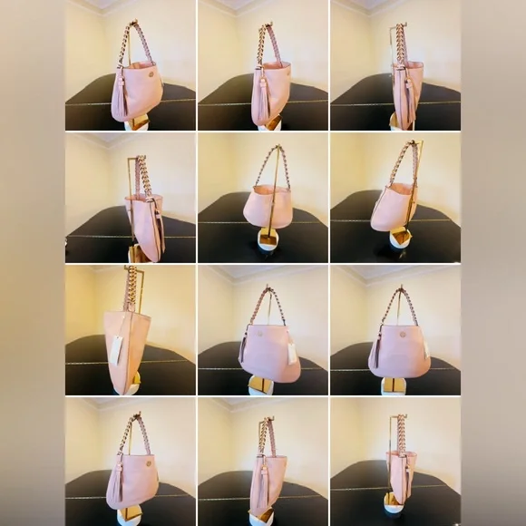 NWT Luxury Authentic Minimalist RARE Tory Burch Brooke Pebbled Leather Hobo Bag - Picture 14 of 17